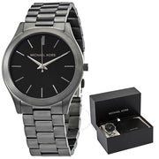  Shop Authentic Michael Kors Slim Runway Quartz Black Dial Grey Steel Strap Watch For Men - MK1044 - Luxxuri