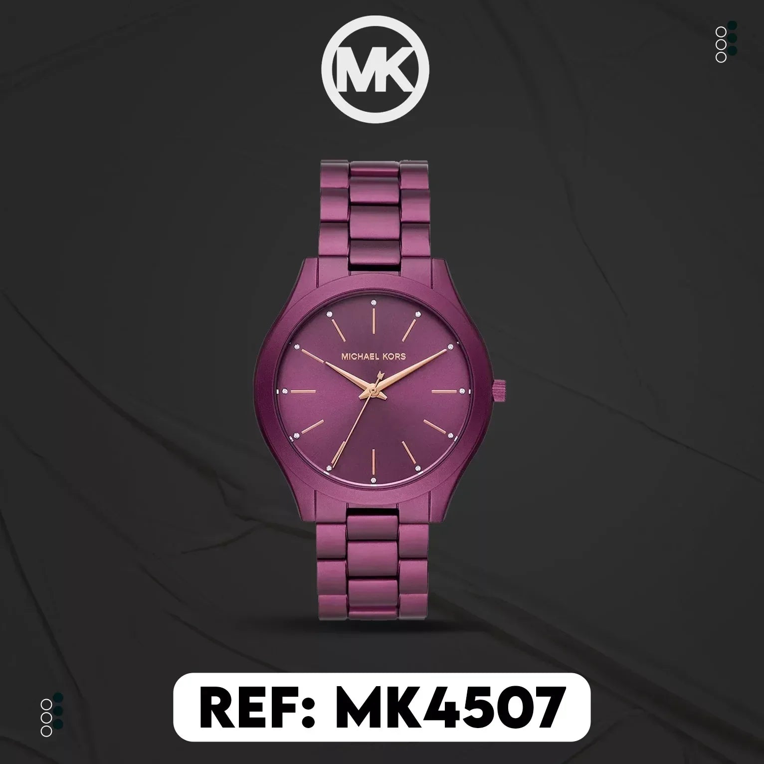  Shop Authentic Michael Kors Slim Runway Quartz Purple Dial Purple Steel Strap Watch For Women - MK4507 - Luxxuri