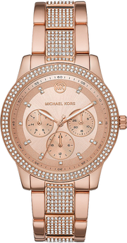  Shop Authentic Michael Kors Tibby Chronograph Crystals Rose Gold Dial Rose Gold Steel Strap Watch For Women - MK6826 - Luxxuri