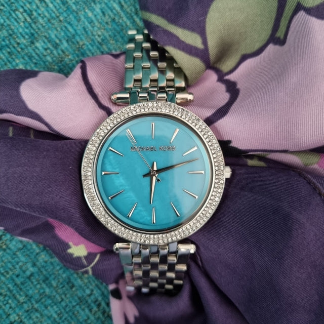  Shop Authentic Michael Kors Darci Mother of Pearl Blue  Dial Silver Steel Strap Watch for Women - MK3515 - Luxxuri