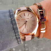  Shop Authentic Michael Kors Slim Runway Rose Gold Dial Two Tone Steel Strap Watch for Women - MK4294 - Luxxuri