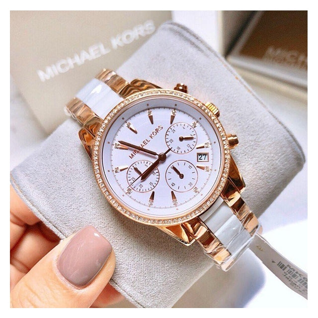  Shop Authentic Michael Kors Ritz White Dial Two Tone Steel Strap Watch for Women - MK6324 - Luxxuri