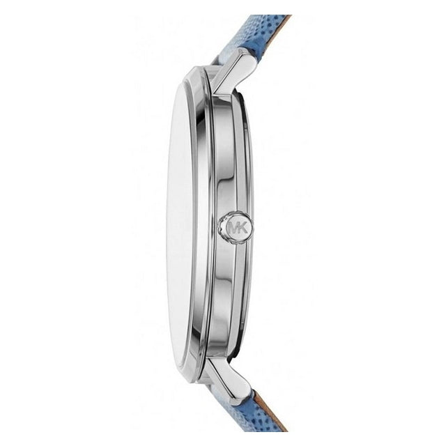  Shop Authentic Michael Kors Jaryn Quartz Silver Dial Blue Leather Strap Watch For Women - MK2495 - Luxxuri