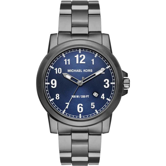  Shop Authentic Michael Kors Paxton Analog Blue Dial Grey Steel Strap Watch For Men - MK8499 - Luxxuri