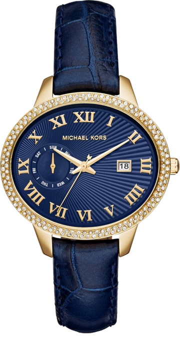  Shop Authentic Michael Kors Whitley Quartz Blue Dial Blue Leather Strap Watch For Women - MK2429 - Luxxuri