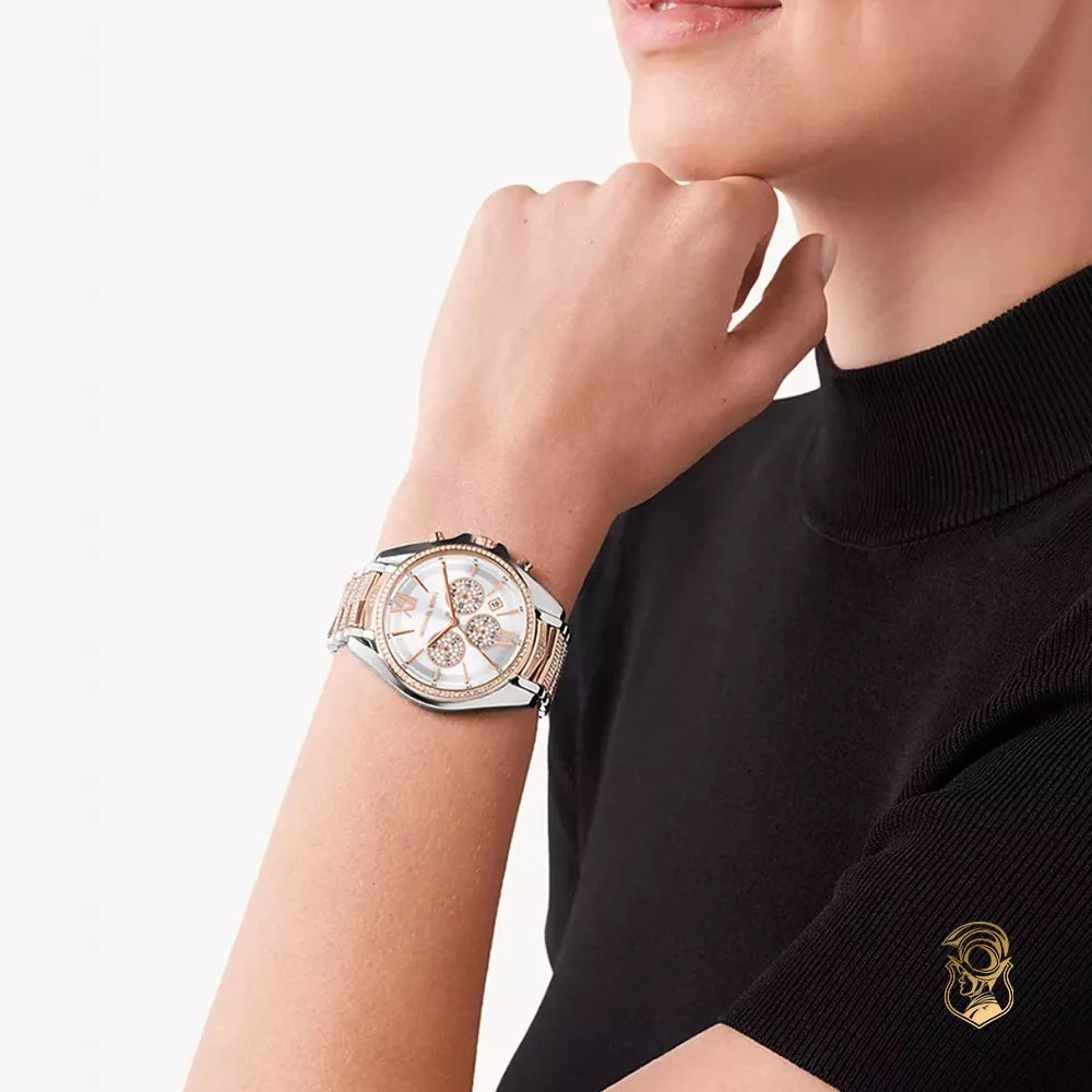  Shop Authentic Michael Kors Whitney Chronograph Silver Dial Two Tone Steel Strap Watch For Women - MK7225 - Luxxuri