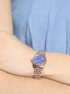  Shop Authentic Michael Kors Lexington Quartz Blue Dial Rose Gold Steel Strap Watch For Women - MK3272 - Luxxuri