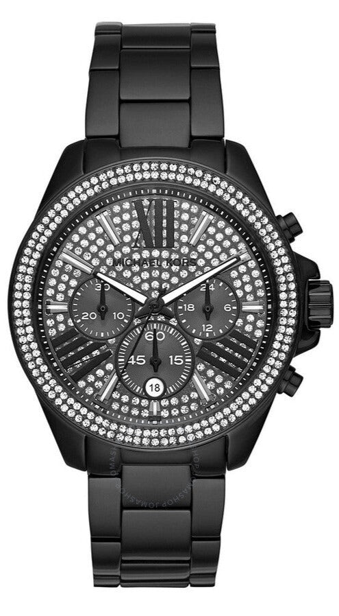  Shop Authentic Michael Kors Wren Crystals Black Dial Black Steel Strap Watch For Women - MK6419 - Luxxuri