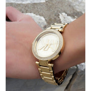  Shop Authentic Michael Kors Parker Diamonds Gold Dial Gold Steel Strap Watch for Women - MK5784 - Luxxuri