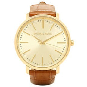  Shop Authentic Michael Kors Jaryn Quartz Gold Dial Brown Leather Strap Watch For Women - MK2496 - Luxxuri