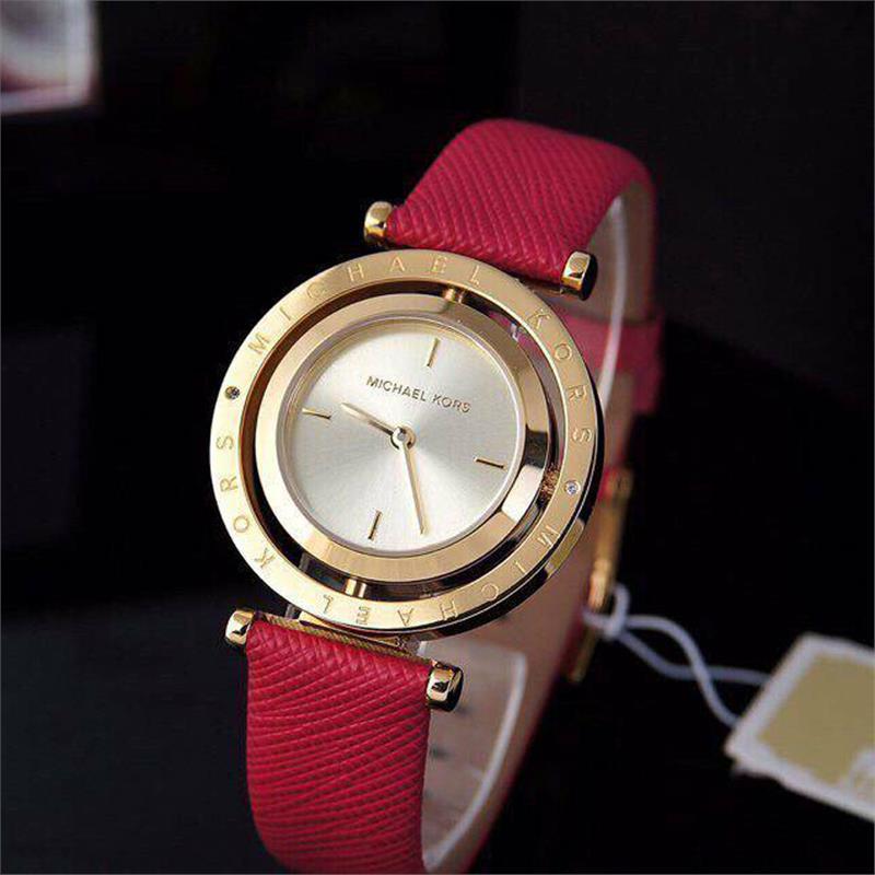  Shop Authentic Michael Kors Averi Gold Dial Pink Leather Strap Watch for Women - MK2525 - Luxxuri