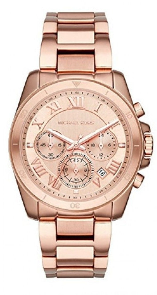  Shop Authentic Michael Kors Brecken Chronograph Quartz Rose Gold Dial Rose Gold Steel Strap Watch For Women - MK6367 - Luxxuri