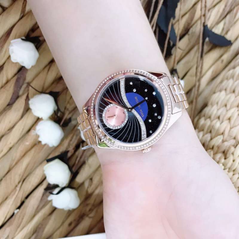  Shop Authentic Michael Kors Lauryn Blue Dial Rose Gold Steel Strap Watch for Women - MK3723 - Luxxuri