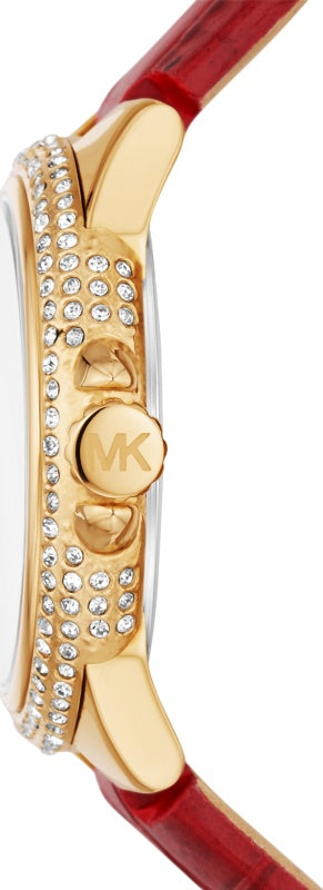  Shop Authentic Michael Kors Camille Three-Hand Red Dial Red Leather Strap Watch for Women - MK4750 - Luxxuri