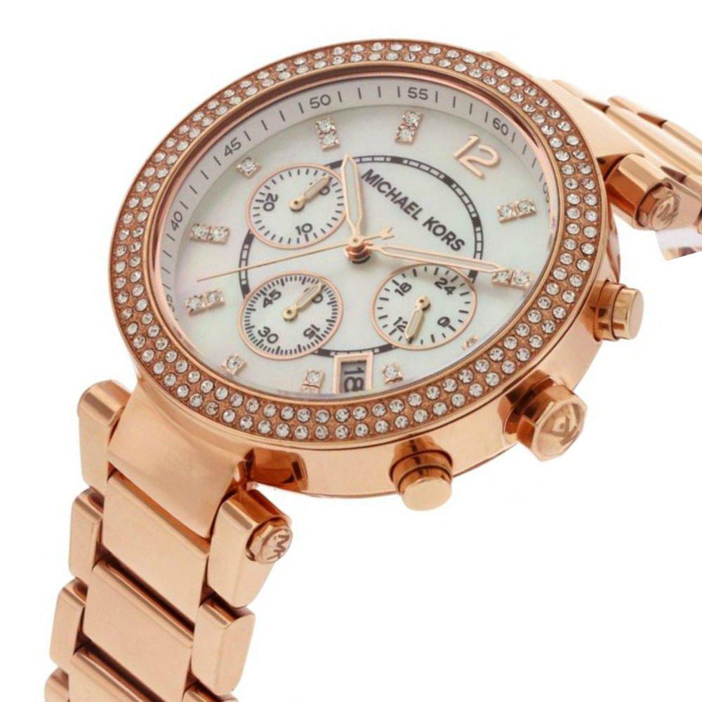  Shop Authentic Michael Kors Parker White Dial with Diamonds Rose Gold Steel Strap Watch for Women - MK5491 - Luxxuri
