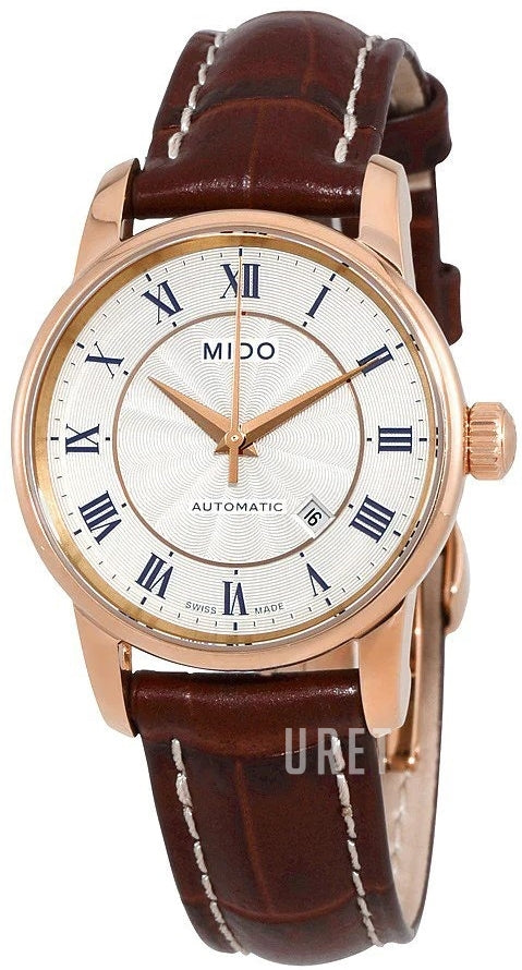  Shop Authentic Mido Baroncelli III Automatic Silver Dial Brown Leather Strap Watch For Men - M8600.2.21.8 - Luxxuri