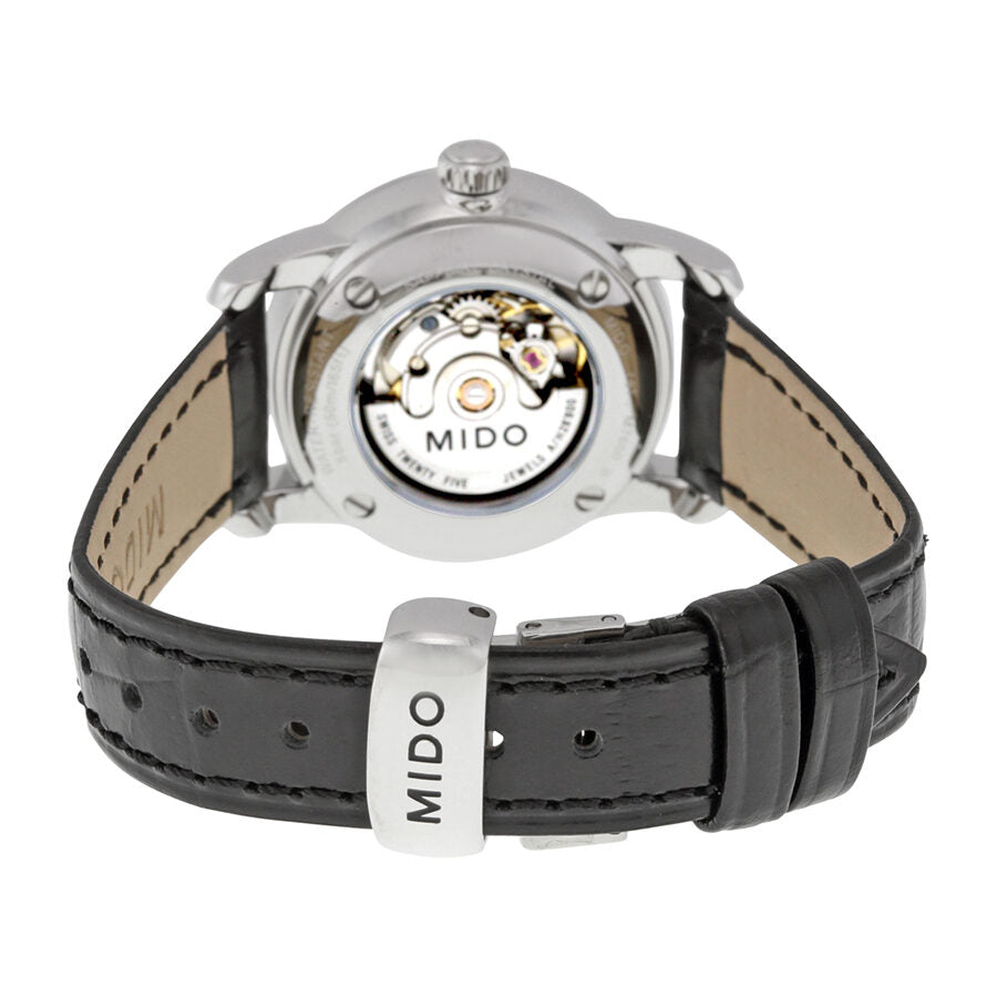  Shop Authentic Mido Baroncelli III Automatic Silver Dial Black Leather Strap Watch For Women - M7600.4.21.4 - Luxxuri