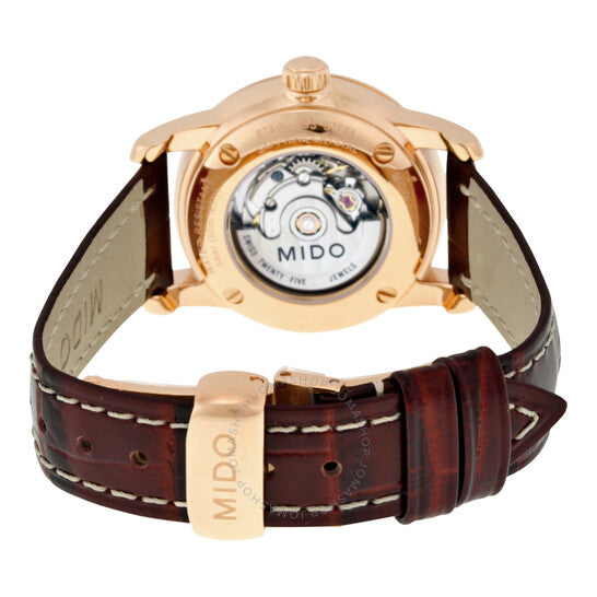  Shop Authentic Mido Baroncelli III Automatic White Dial Brown Leather Strap Watch For Women - M7600.3.26.8 - Luxxuri