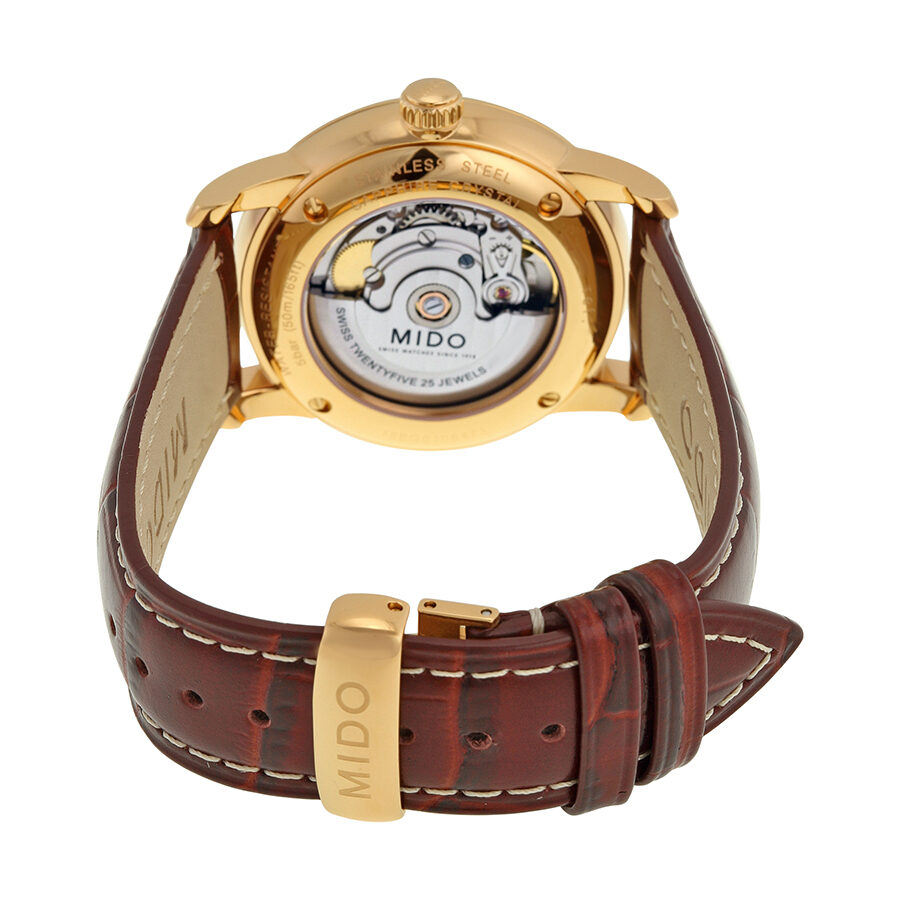  Shop Authentic Mido Baroncelli III Automatic Silver Dial Brown Leather Strap Watch For Men - M8600.2.21.8 - Luxxuri