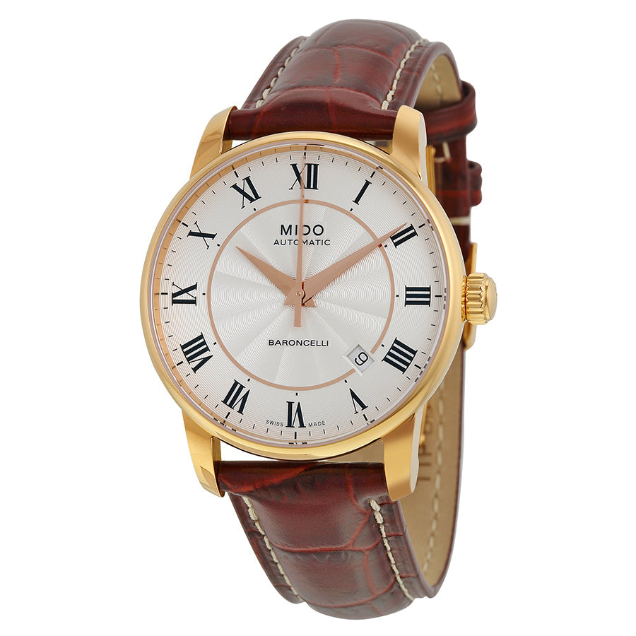  Shop Authentic Mido Baroncelli III Automatic Silver Dial Brown Leather Strap Watch For Men - M8600.2.21.8 - Luxxuri