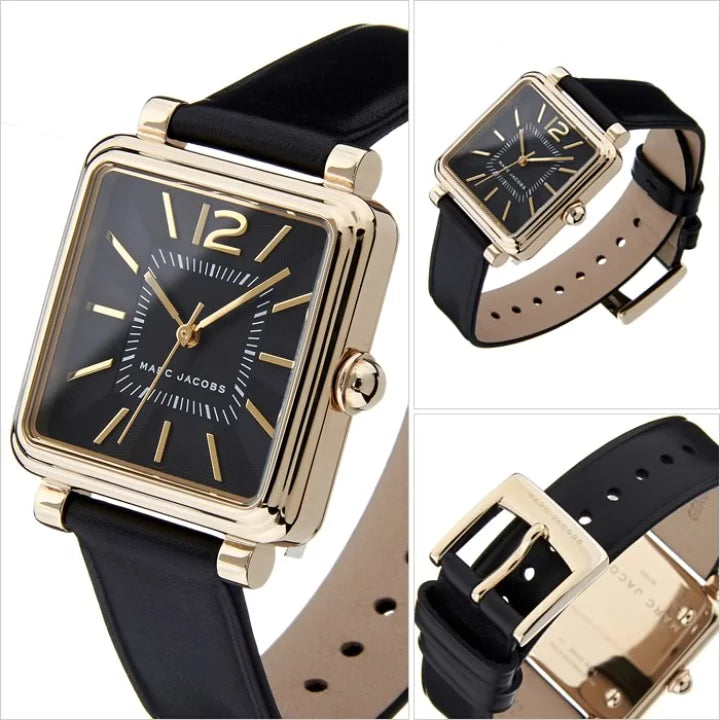  Shop Authentic Marc Jacobs Vic Black Dial Black Leather Strap Watch for Women - MJ1522 - Luxxuri