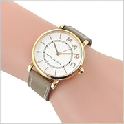  Shop Authentic Marc Jacobs Roxy White Dial Cement Brown Leather Strap Watch for Women - MJ1533 - Luxxuri