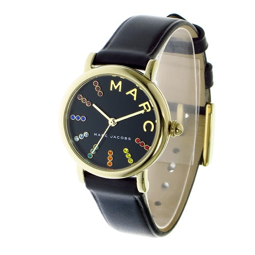  Shop Authentic Marc Jacobs Roxy Black Dial Black Leather Strap Watch for Women - MJ1592 - Luxxuri