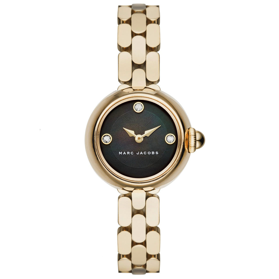  Shop Authentic Marc Jacobs Courtney Mother of Pearl Black Dial Gold Steel Strap Watch for Women - MJ3460 - Luxxuri