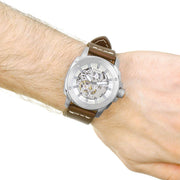  Shop Authentic Fossil Modern Machine Automatic Skeleton White Dial Brown Leather Strap Watch for Women - ME3083 - Luxxuri