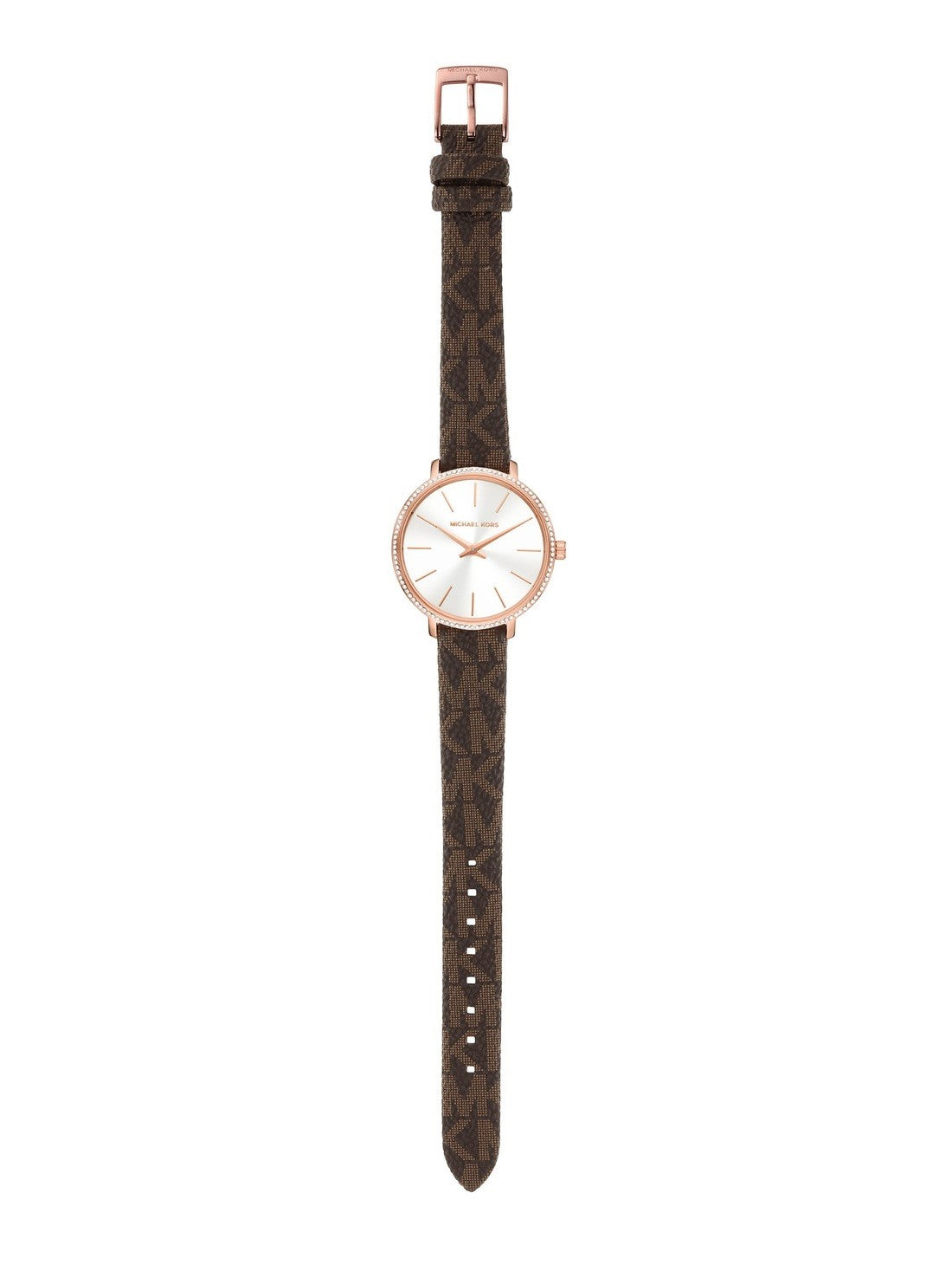  Shop Authentic Michael Kors Pyper Quartz Silver Dial Brown Leather Strap Watch for Women - MK1036 - Luxxuri
