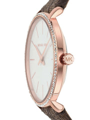  Shop Authentic Michael Kors Pyper Quartz Silver Dial Brown Leather Strap Watch for Women - MK1036 - Luxxuri