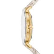  Shop Authentic Michael Kors Pyper Quartz Silver Dial White Leather Strap Watch For Women - MK1037 - Luxxuri