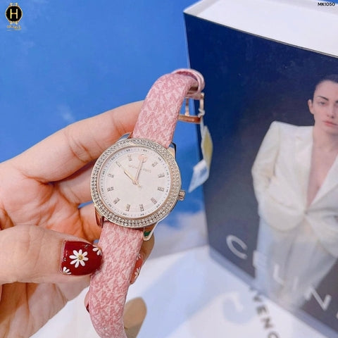 Shop Authentic Michael Kors Tibby Silver Dial Pink Leather Strap Watch for Women - MK1050 - Luxxuri