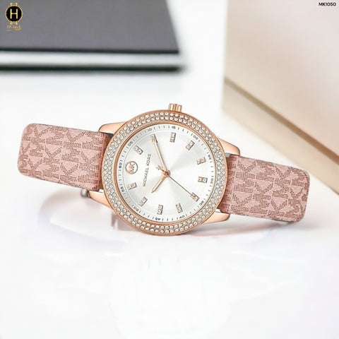  Shop Authentic Michael Kors Tibby Silver Dial Pink Leather Strap Watch for Women - MK1050 - Luxxuri