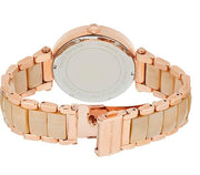  Shop Authentic Michael Kors Parker Mother of Pearl Pink Dial Two Tone Steel Strap Watch for Women - MK6492 - Luxxuri