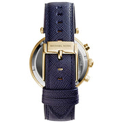  Shop Authentic Michael Kors Runway Quartz Gold Dial Blue Leather Strap Watch For Women - MK2285 - Luxxuri