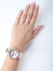  Shop Authentic Michael Kors Parker White Diamonds Dial White Leather Strap Watch for Women - MK2281 - Luxxuri