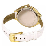  Shop Authentic Michael Kors Slim Runway Quartz Gold Dial White Leather Strap Watch For Women - MK2389 - Luxxuri