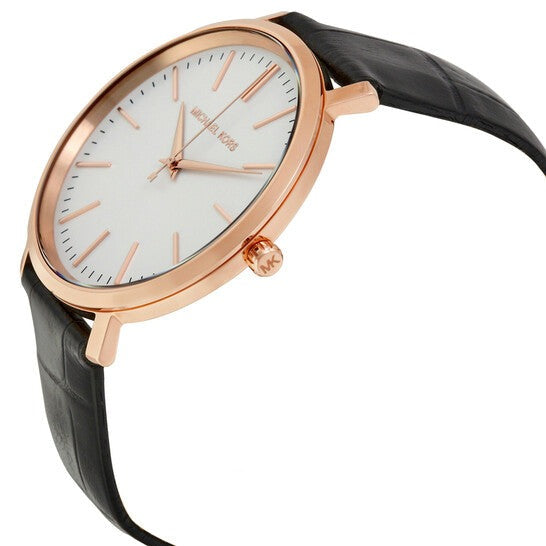  Shop Authentic Michael Kors Jaryn Quartz White Dial Black Leather Strap Watch For Women - MK2472 - Luxxuri