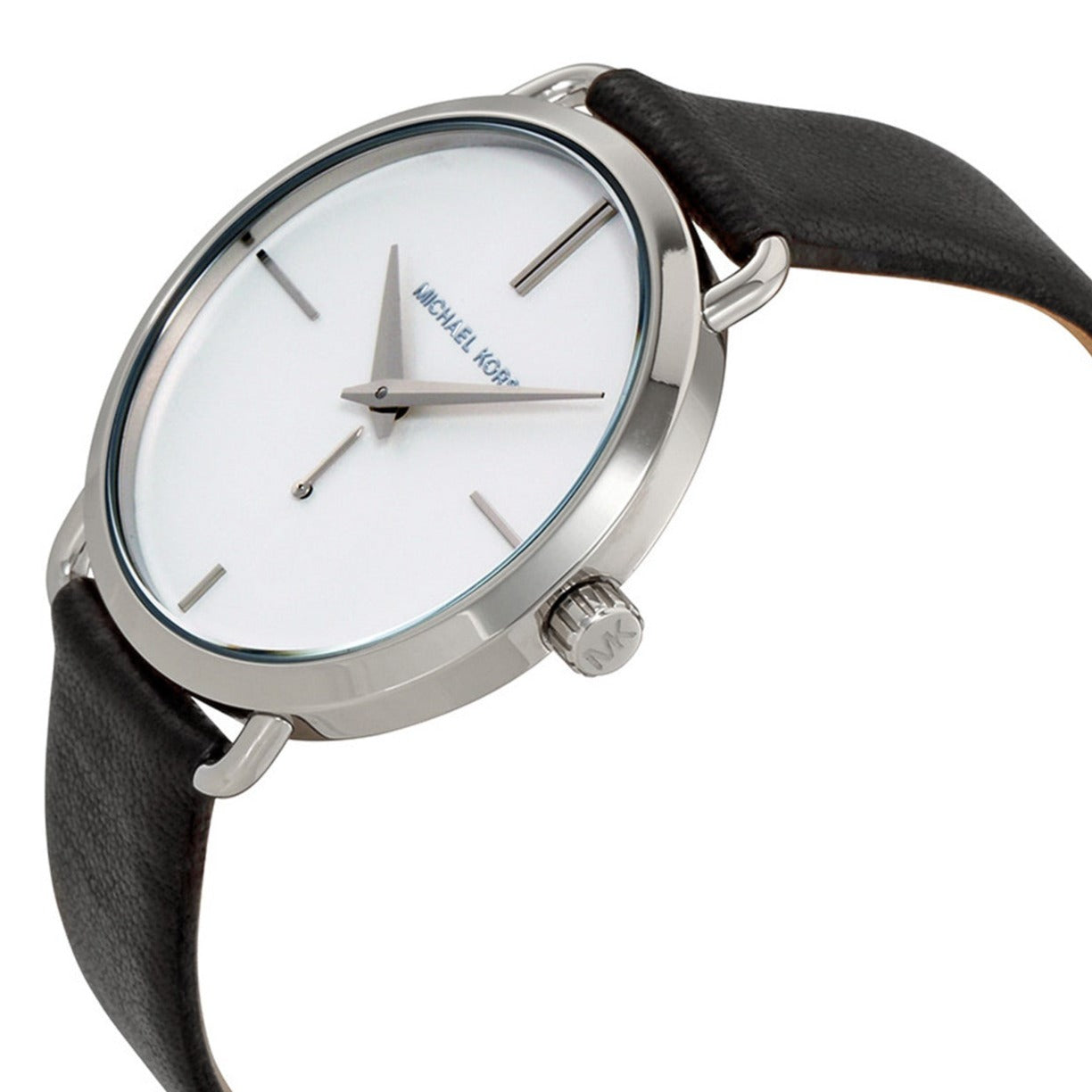  Shop Authentic Michael Kors Portia Quartz White Dial Black Leather Strap Watch For Women - MK2658 - Luxxuri