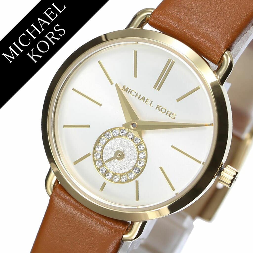  Shop Authentic Michael Kors Portia Quartz White Dial Brown Leather Strap Watch For Women - MK2734 - Luxxuri