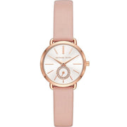  Shop Authentic Michael Kors Petite Portia Silver Dial Pink Rubber Strap Watch For Women - MK2735 - Luxxuri