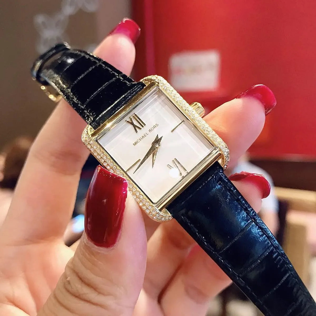  Shop Authentic Michael Kors Lake Quartz White Dial Black Leather Strap Watch For Women - MK2762 - Luxxuri