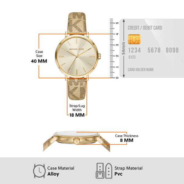  Shop Authentic Michael Kors Addyson Quartz Gold Dial Gold Leather Strap Watch for Women - MK2952 - Luxxuri