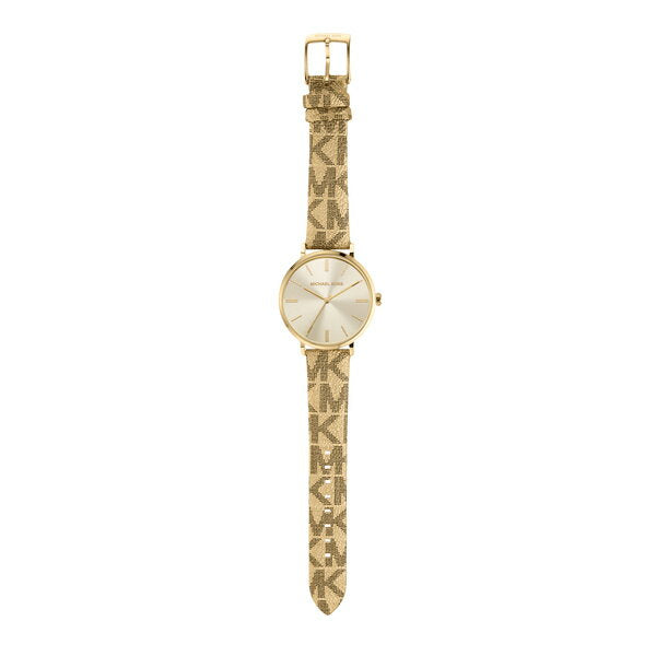  Shop Authentic Michael Kors Addyson Quartz Gold Dial Gold Leather Strap Watch for Women - MK2952 - Luxxuri