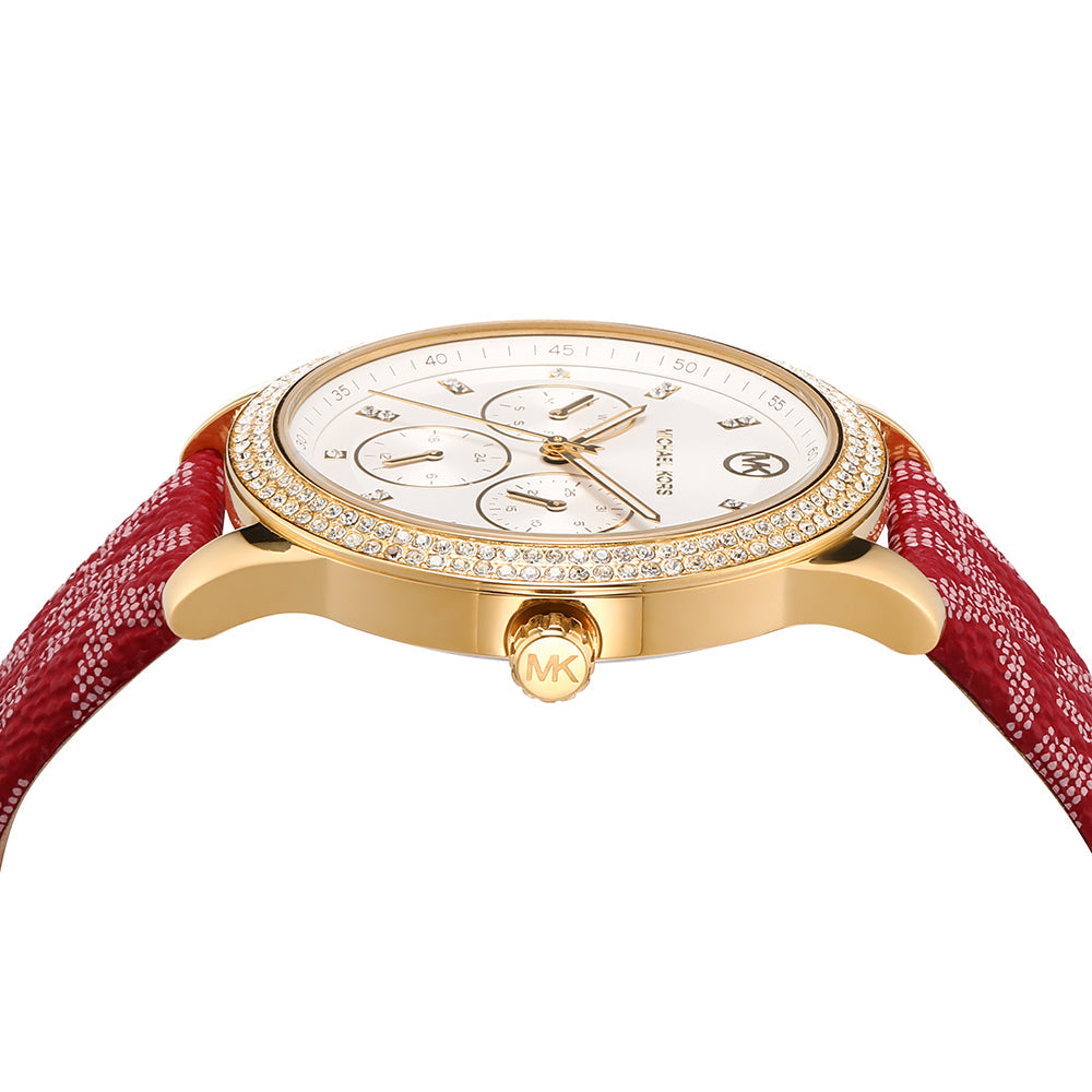  Shop Authentic Michael Kors Tibby Multifunction Silver Dial Red Leather Strap Watch For Women - MK2975 - Luxxuri