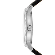  Shop Authentic Michael Kors Tibby Chronograph Black Dial Black Leather Strap Watch For Women - MK2976 - Luxxuri