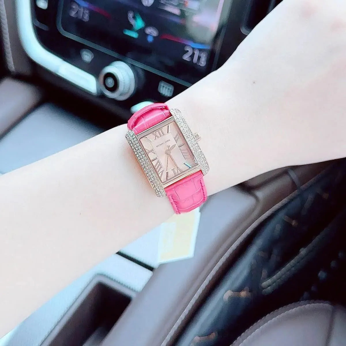  Shop Authentic Michael Kors Emery Quartz Diamonds Rose Gold Dial Pink Leather Strap Watch For Women - MK2984 - Luxxuri