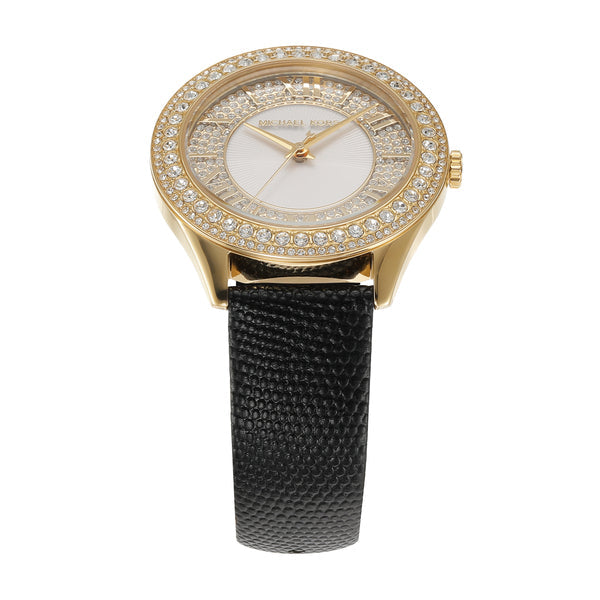 Shop Authentic Michael Kors Harlowe Analog White Dial Black Leather Strap Watch For Women - MK2988 - Luxxuri