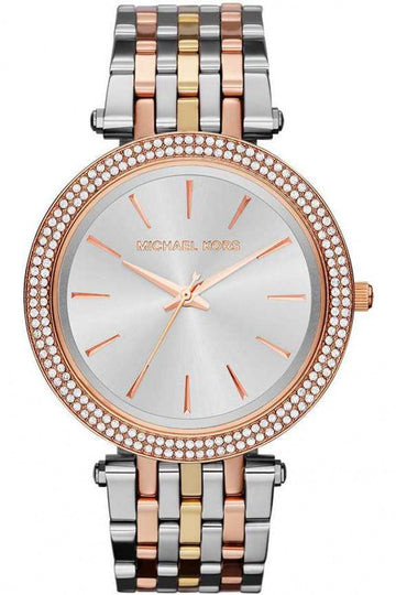  Shop Authentic Michael Kors Darci Silver Dial Two Tone Stainless Steel Strap Watch for Women - MK3203 - Luxxuri
